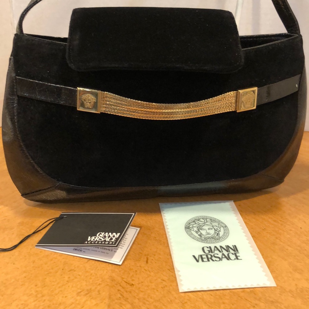Gianni Versace Accessori suede/velvet crinkled patten leather perfect new  Bag